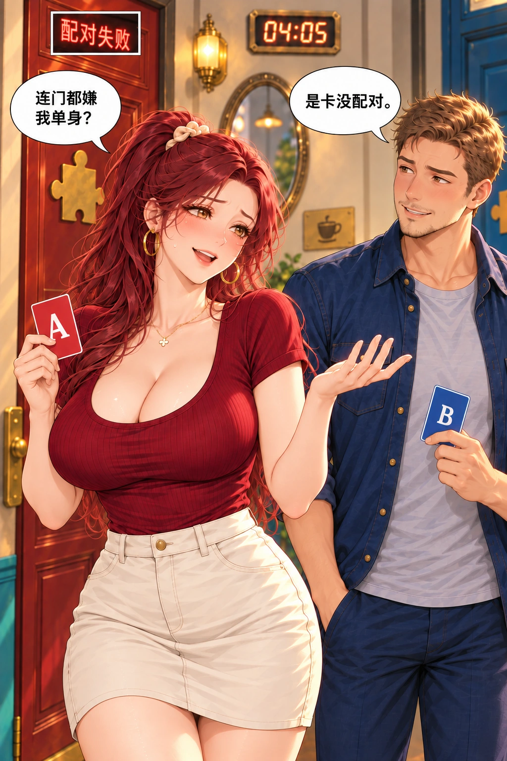 先别松手漫画画面：单卡配对失败并扣除挑战时间