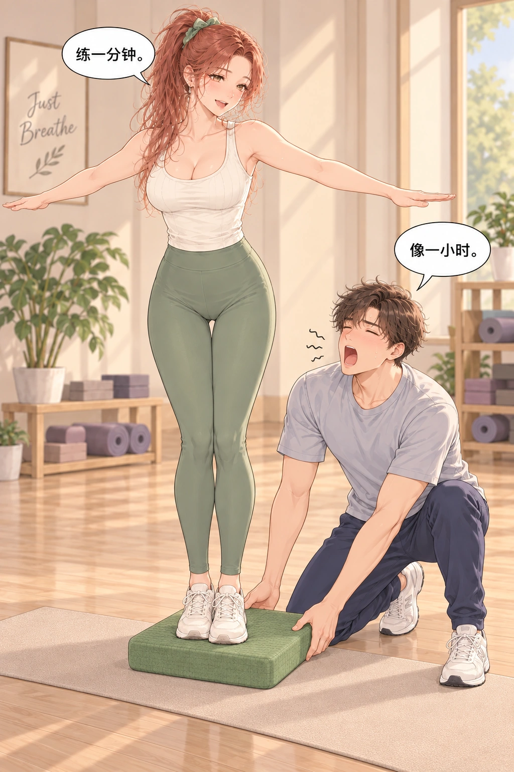 扶稳再放手漫画画面：一分钟练习让他感觉漫长