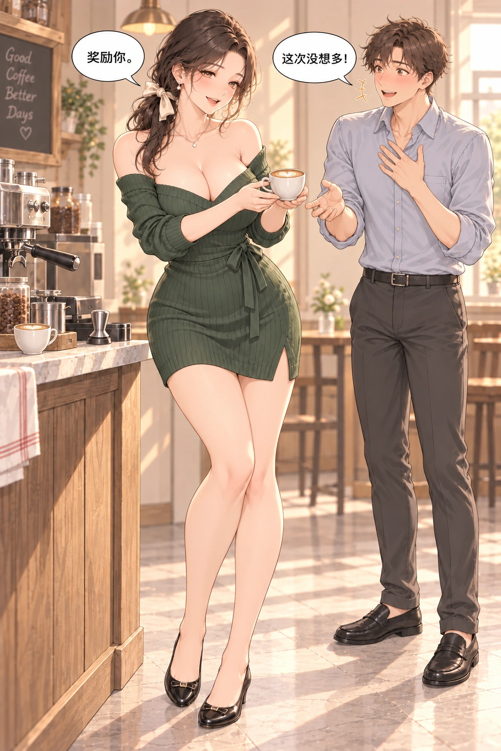 给我压一下漫画画面：心形咖啡成为他的奖励