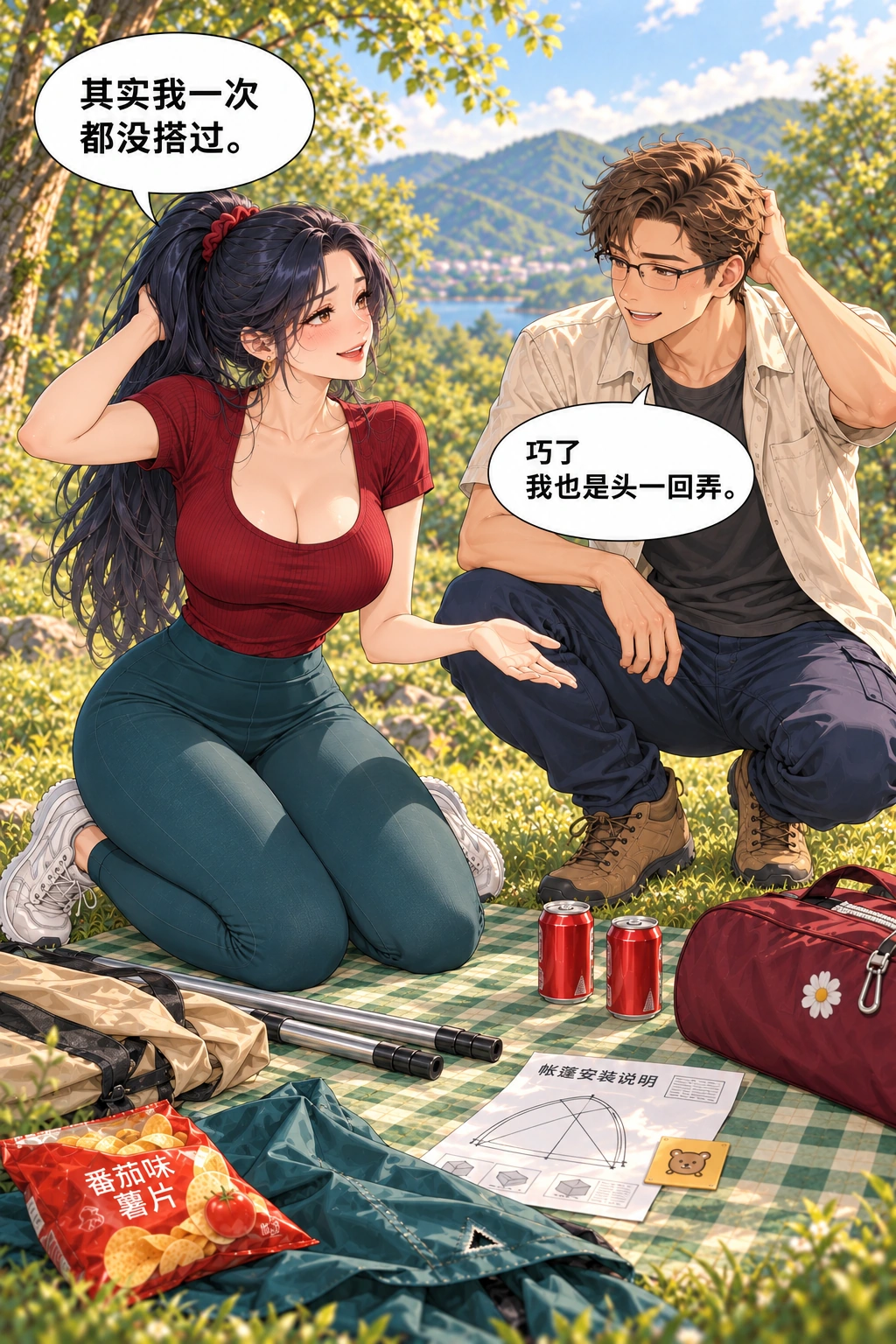 其实我一次都没搭过漫画画面：俩人绷不住全说了真话