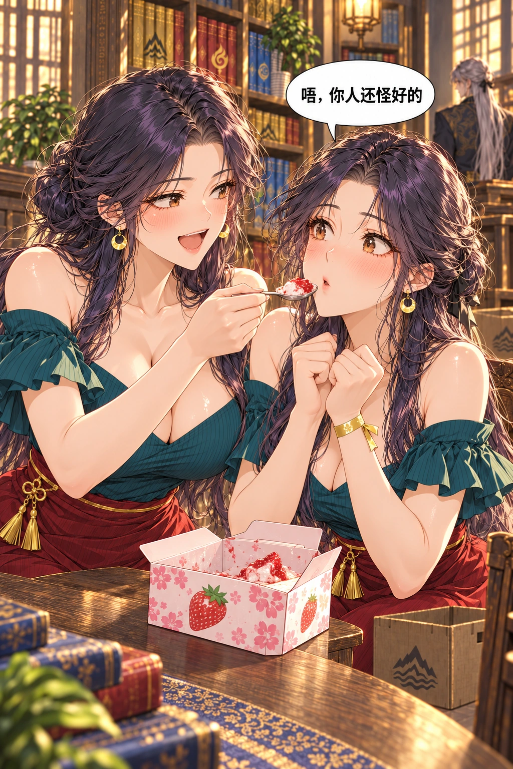 分身比我先下班？漫画画面：《分身比我先下班？》：本体先让最想吃的一口给另一个自己