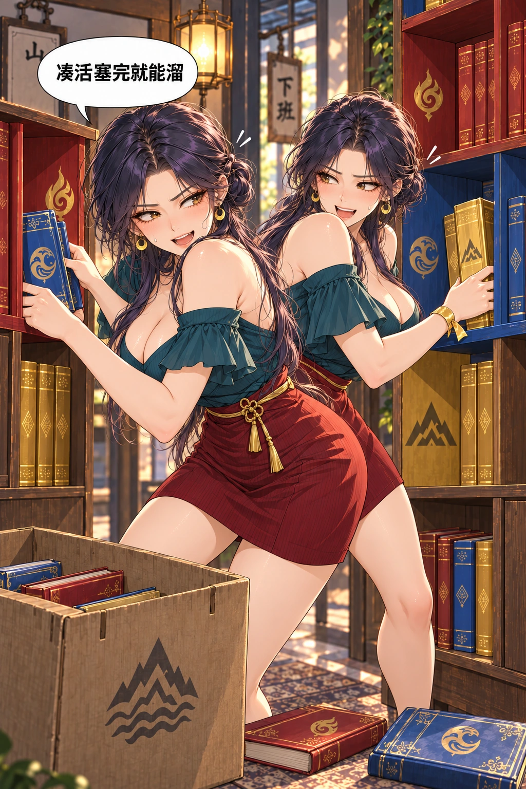 分身比我先下班？漫画画面：《分身比我先下班？》：颜色书胡塞，省事变成麻烦