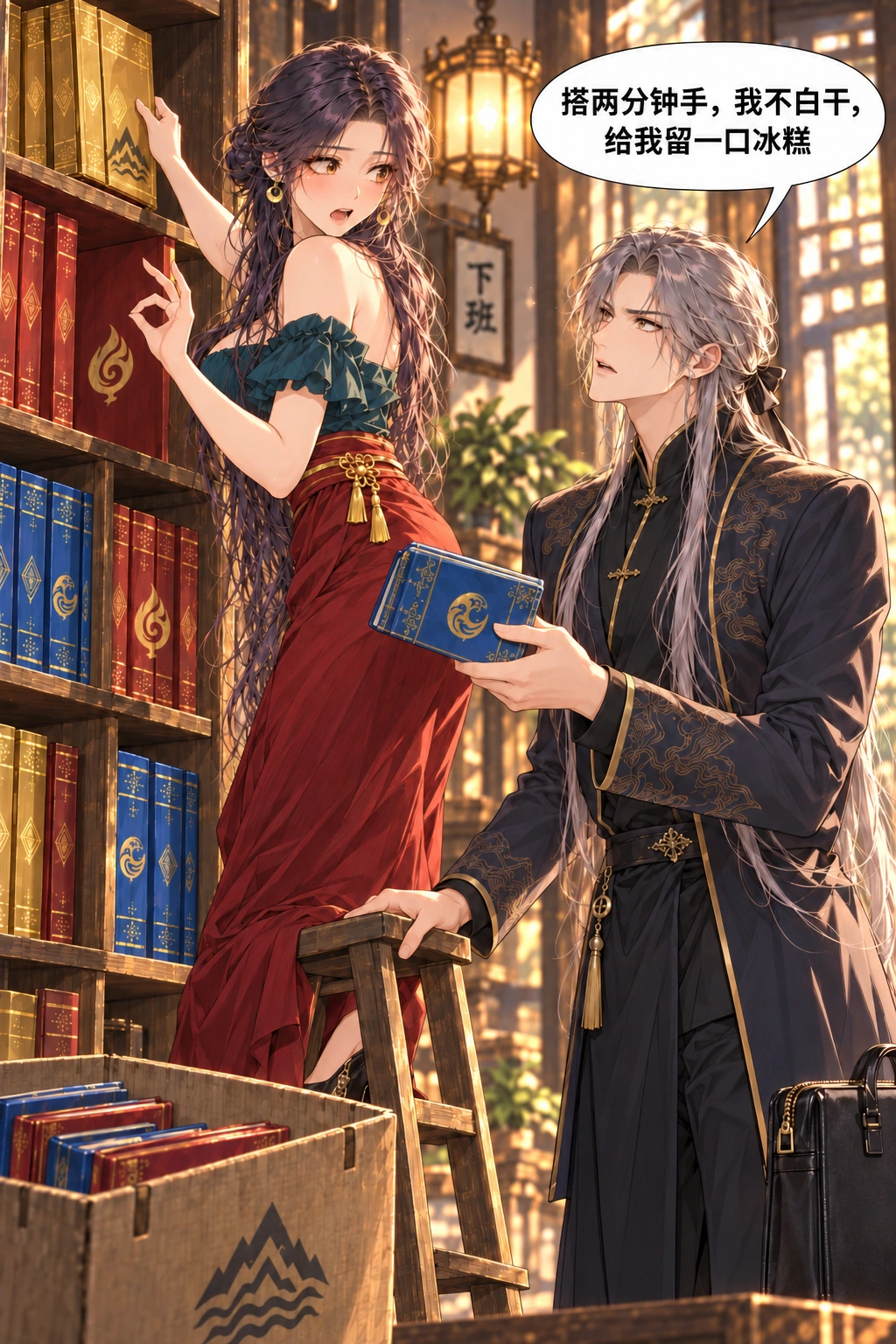 分身比我先下班？漫画画面：《分身比我先下班？》：白衡改变主意，留出时间扶稳凳子