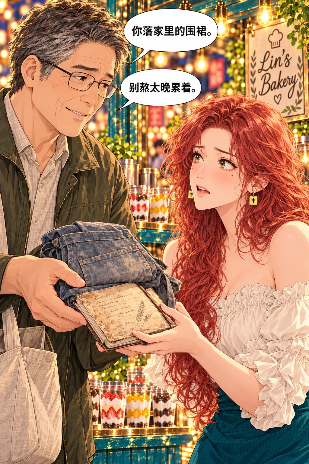 这张别发家里！漫画画面：《这张别发家里！》：父亲此行是送东西与探望，未要求她成功也没有送钱