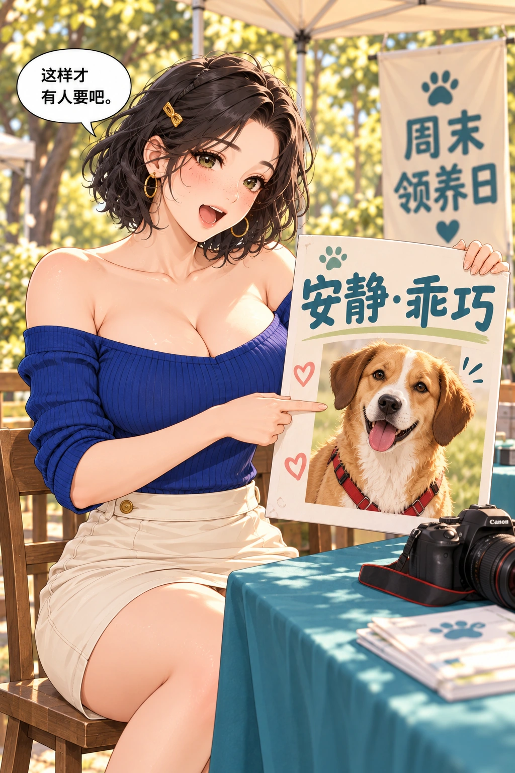 别把我修乖了漫画画面：她把活泼的小狗宣传成安静乖巧