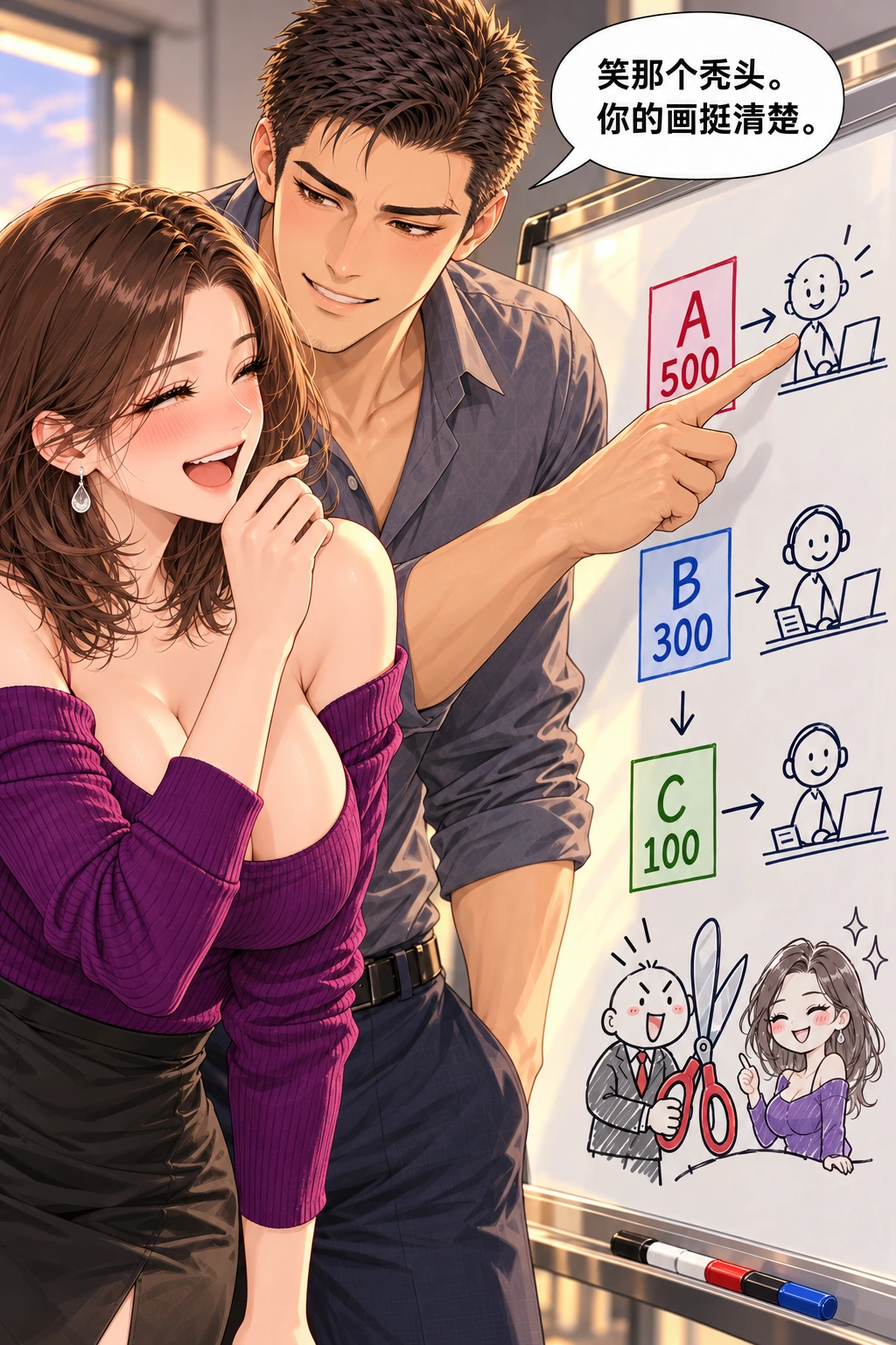 别把这格擦了漫画画面：《别把这格擦了》：笑点揭晓，认可她的绘图而非羞辱