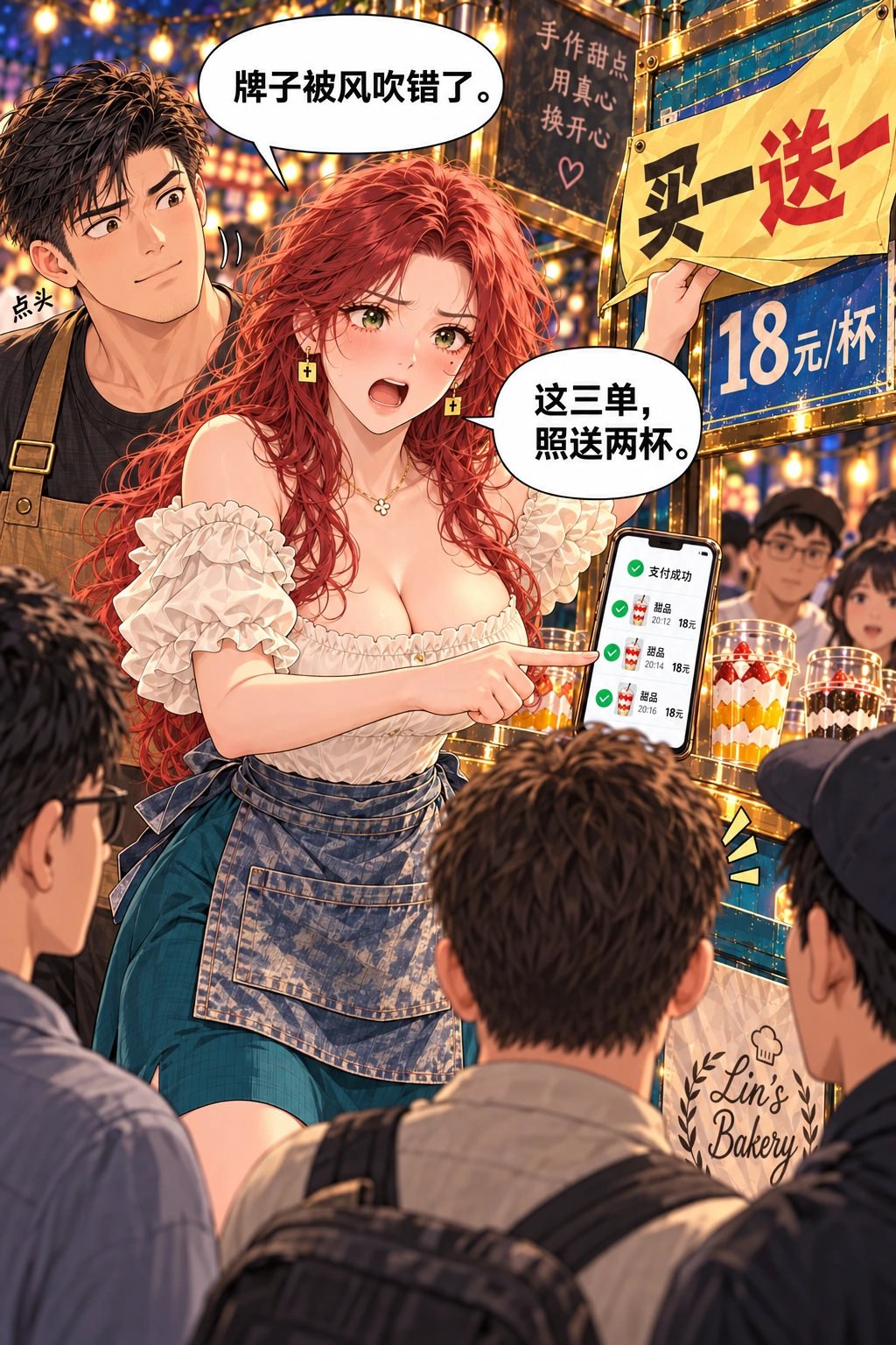被风拐走的价牌漫画画面：《被风拐走的价牌》：她公开纠正而不是躲在周予身后，既有单照办