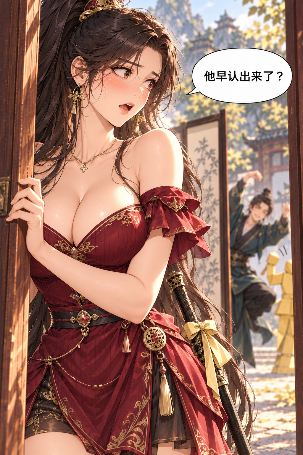 纸人比我先表演漫画画面：云绮发现秘密被识破