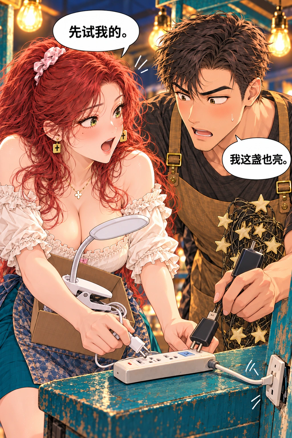 鬼摊还营业吗漫画画面：《鬼摊还营业吗》第2格：抢先测试使短线受力，读者先看到隐患