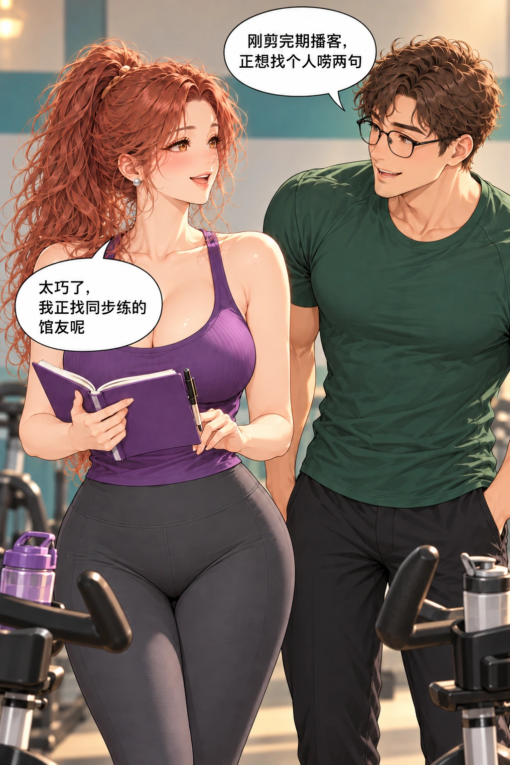 健身区的两指乌龙漫画画面：双方不同愿望开始被看见。