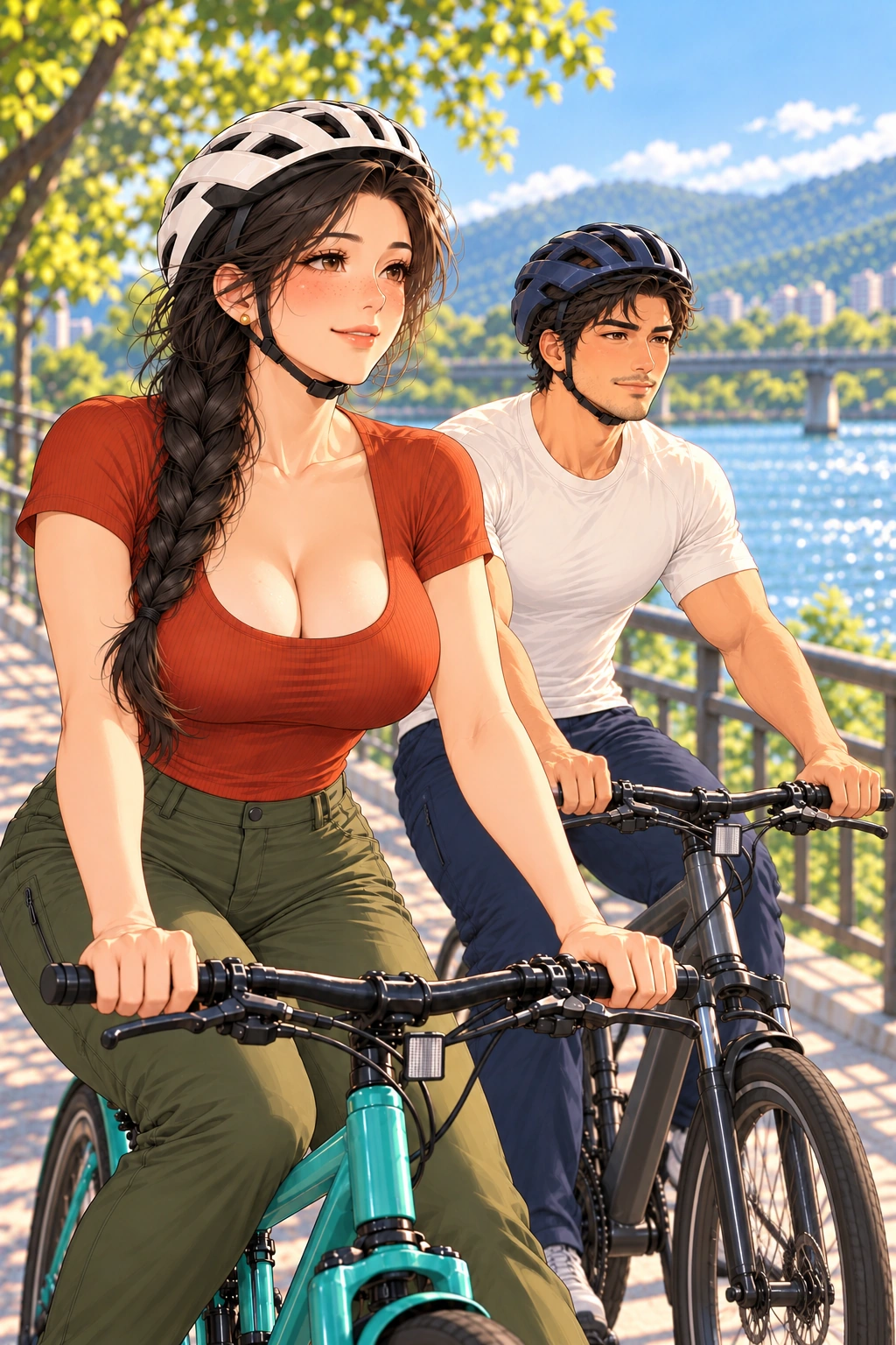 你这也叫随手？漫画画面：带着对方不完美原卡完成剩余正常骑行，关系落到共同经历。