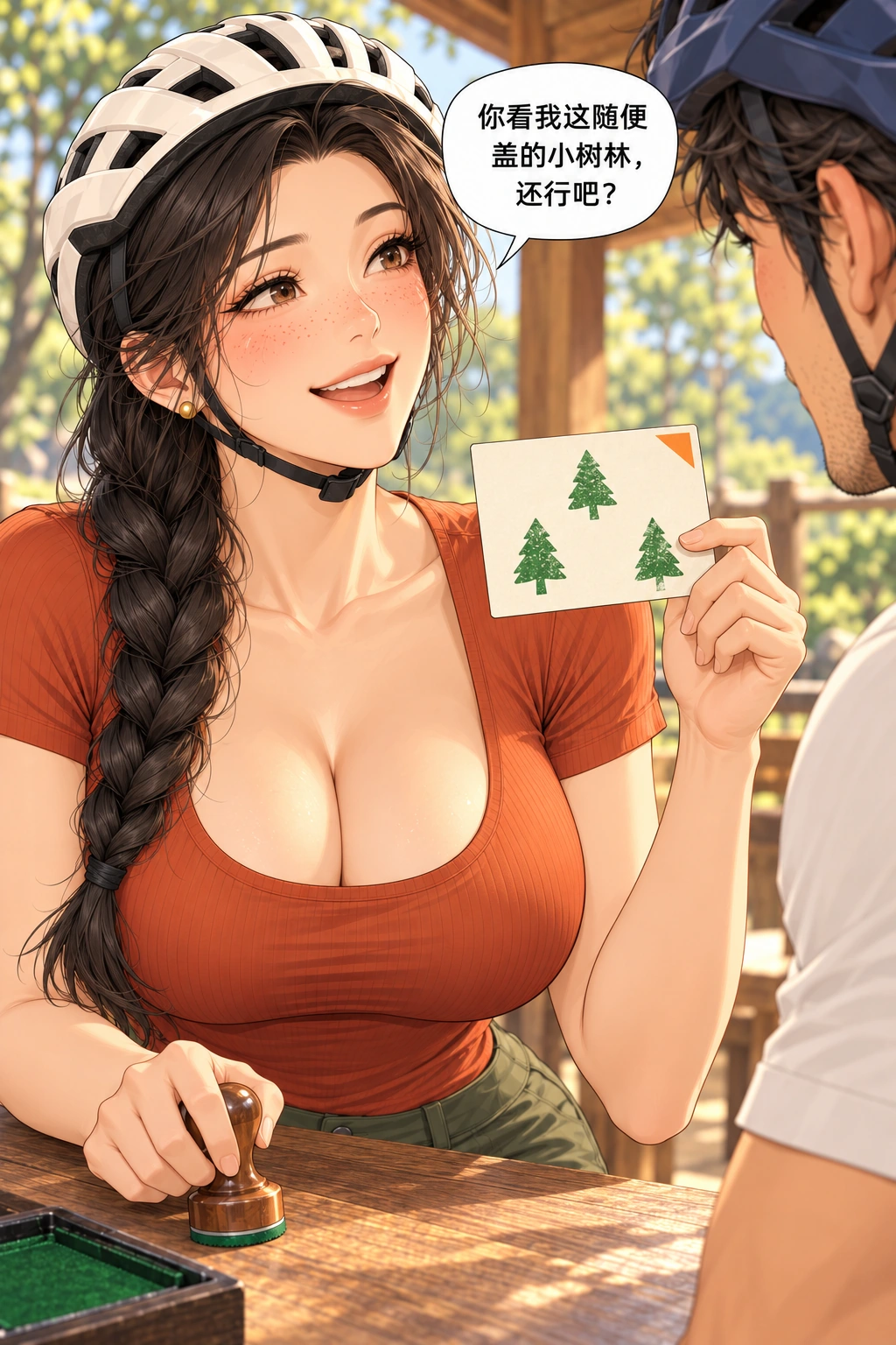 你这也叫随手？漫画画面：她主动加装饰，暂时把认真变成好看的小树林。