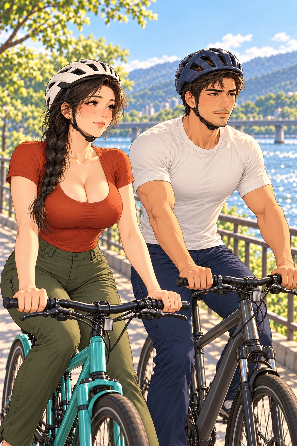 你这也叫随手？漫画画面：真实正常骑行把两处印台连起，较量跟着他们走。