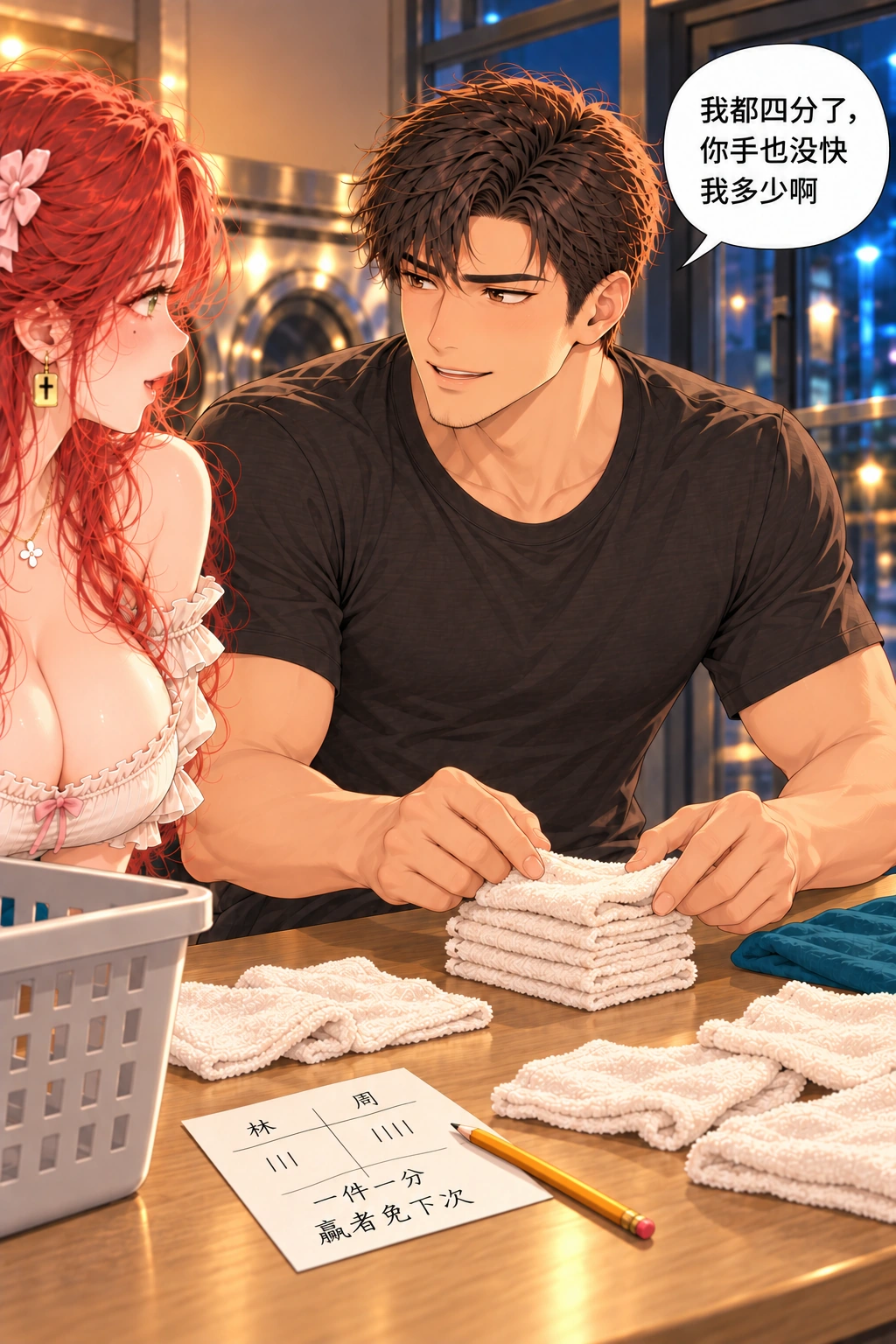 这一分算谁的漫画画面：另一人也主动抢小件，不是一方犯错一方全知。