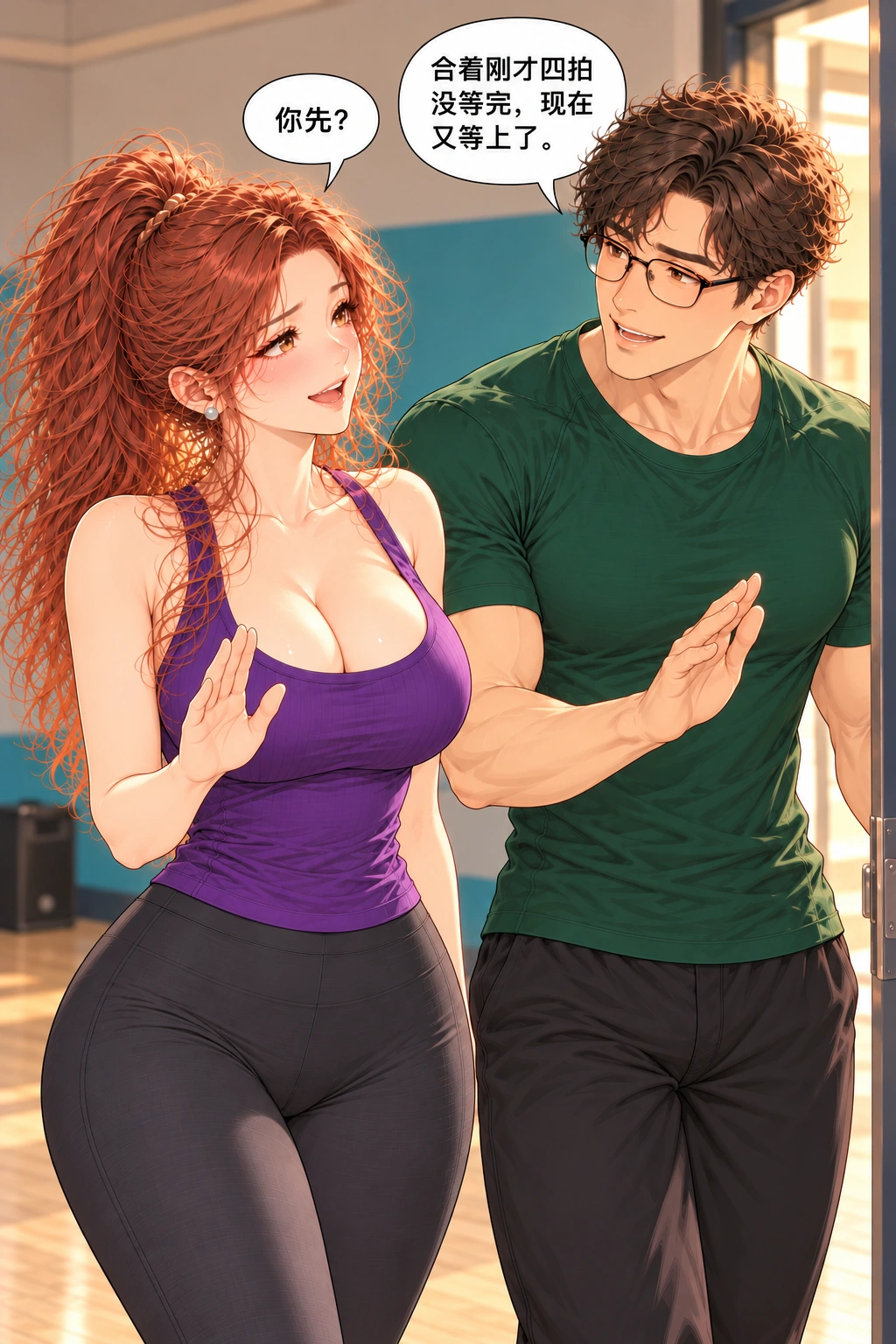 脚还在等谁漫画画面：开场互等以日常小动作回扣，他们这次能直接作出选择。