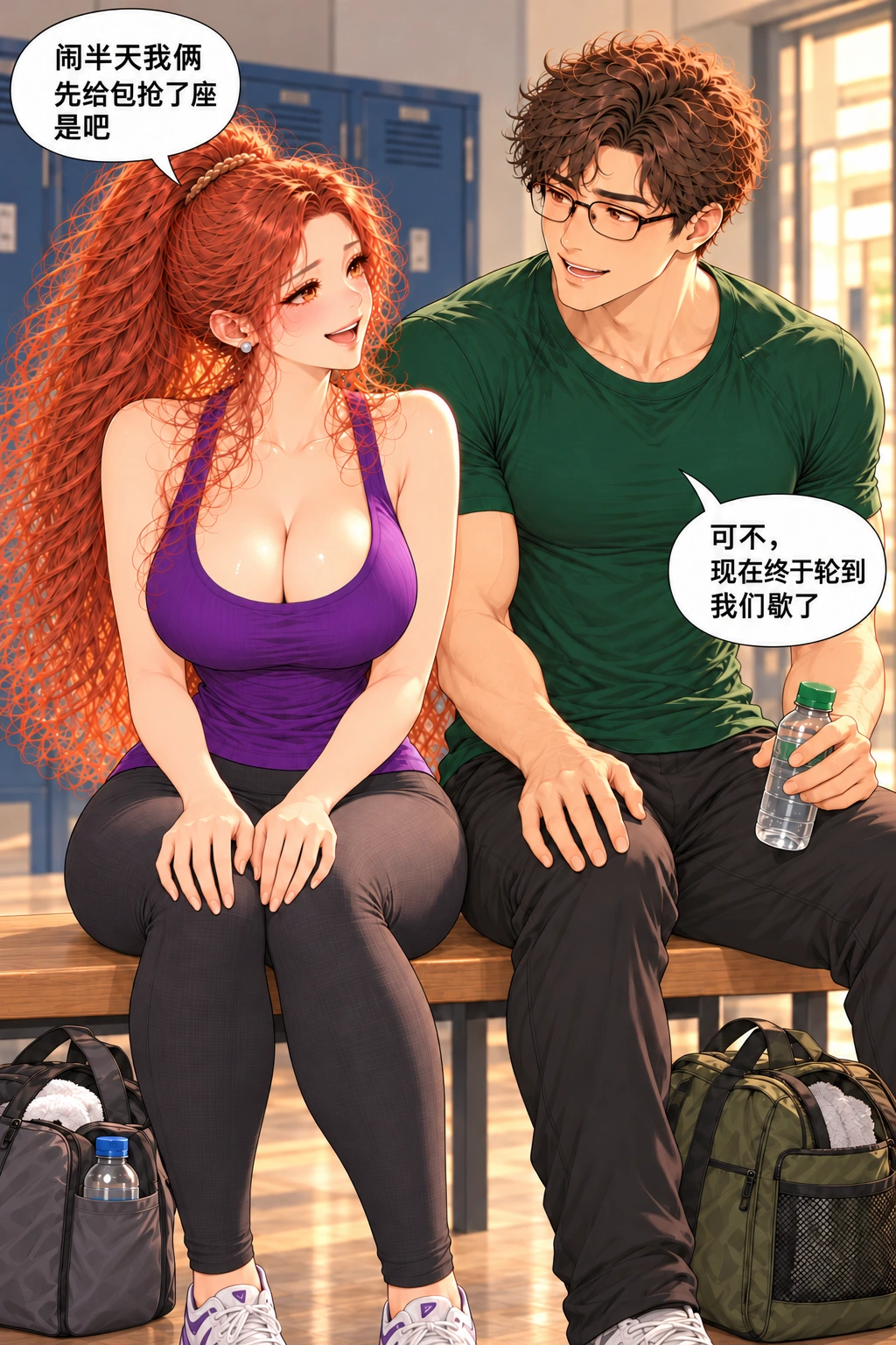 包先歇了漫画画面：包还在身边但人真正歇到，原来折腾的时间不退，也未成为情侣。
