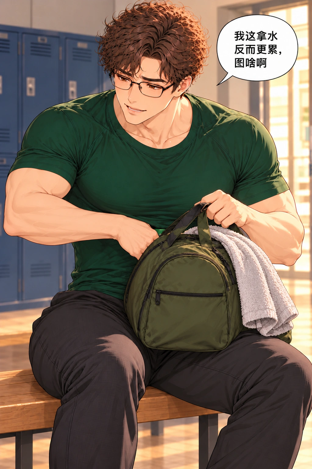 包先歇了漫画画面：他实际遇到转包才能拿水，愿接受之后弯腰。