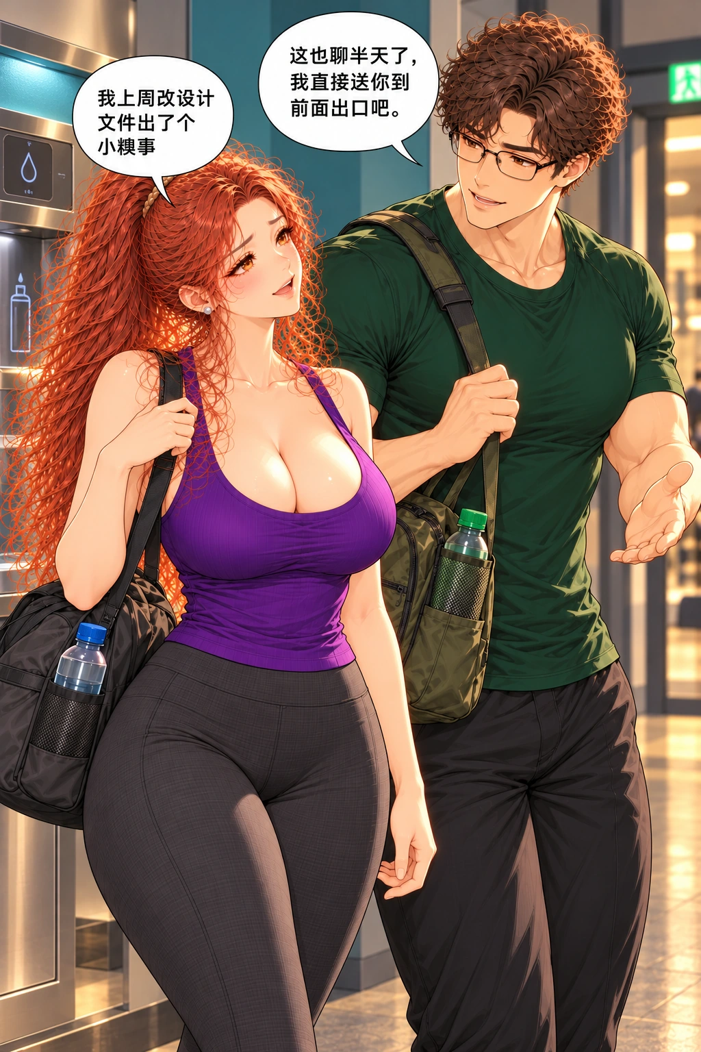 说走又没走漫画画面：《说走又没走》：闲话聊过一段，他再用送到出口延长，她也接续，自己的小糗事仍没说完整。
