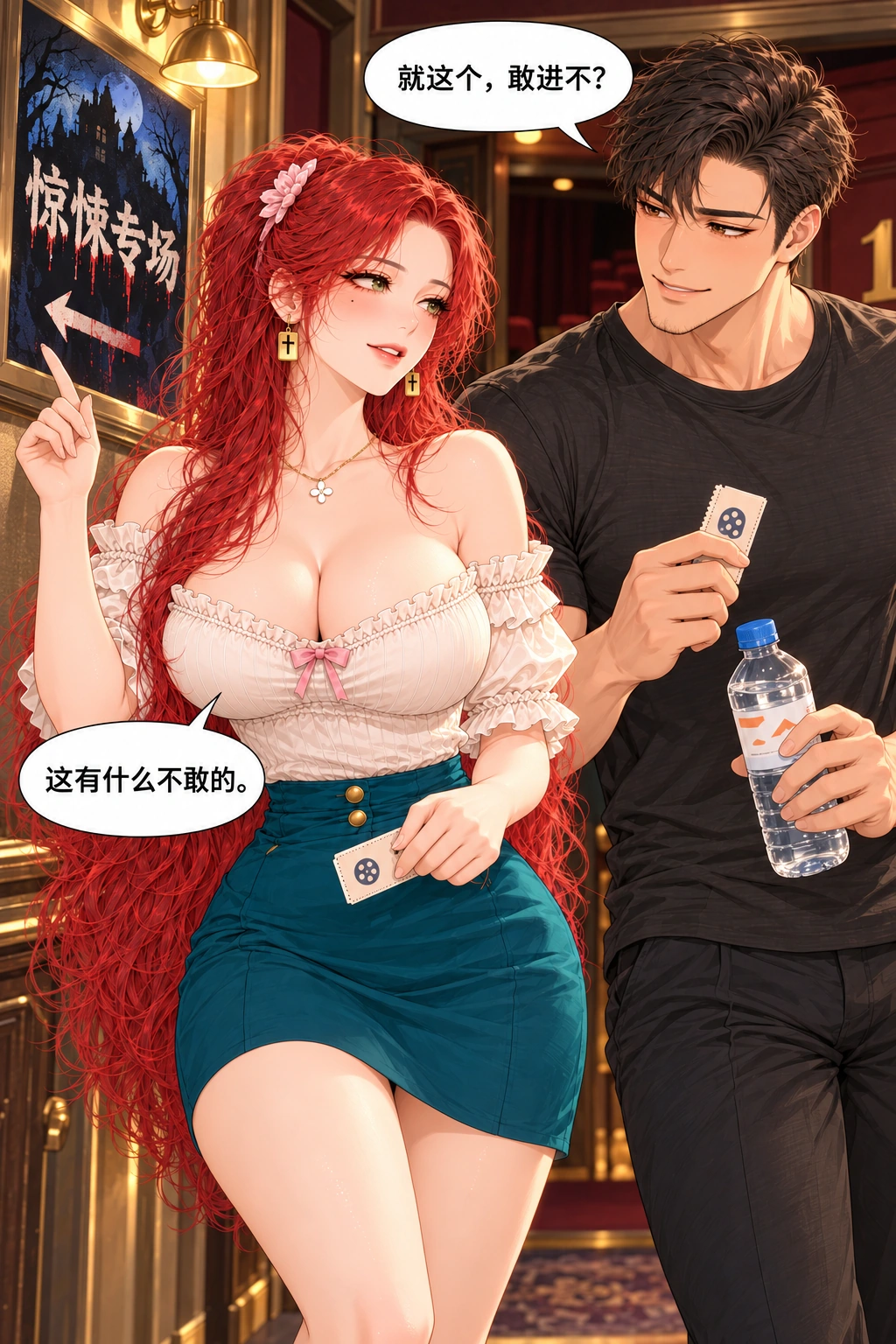 胆子先退场漫画画面：《胆子先退场》：主动确认知道类型也要看，不把害怕写成被迫入场。