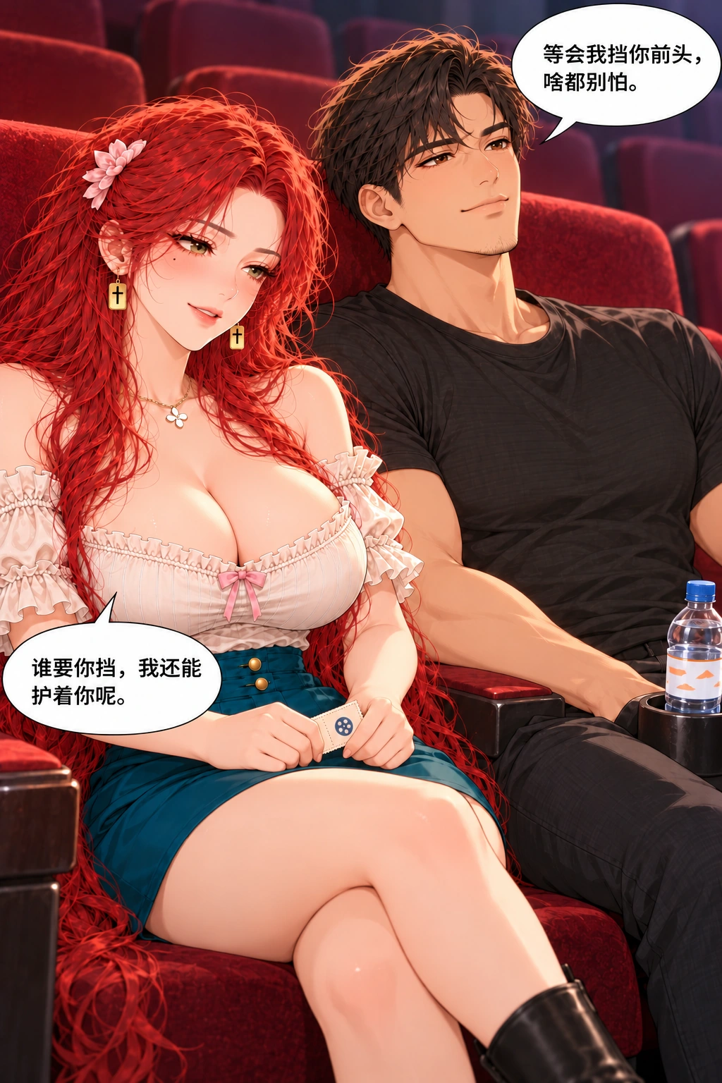 胆子先退场漫画画面：《胆子先退场》：互充护胆英雄获得短暂体面，接下来都更不肯承认害怕。
