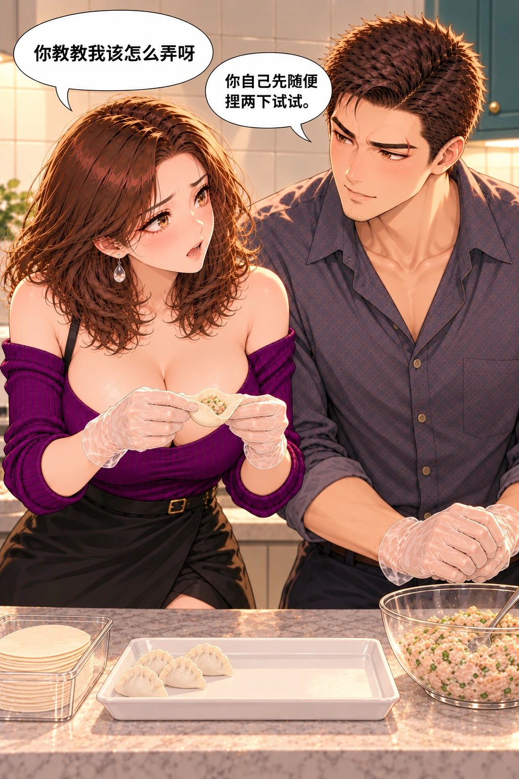先别替我包漫画画面:《先别替我包》:她已真尝试并求具体帮助,他先不示范