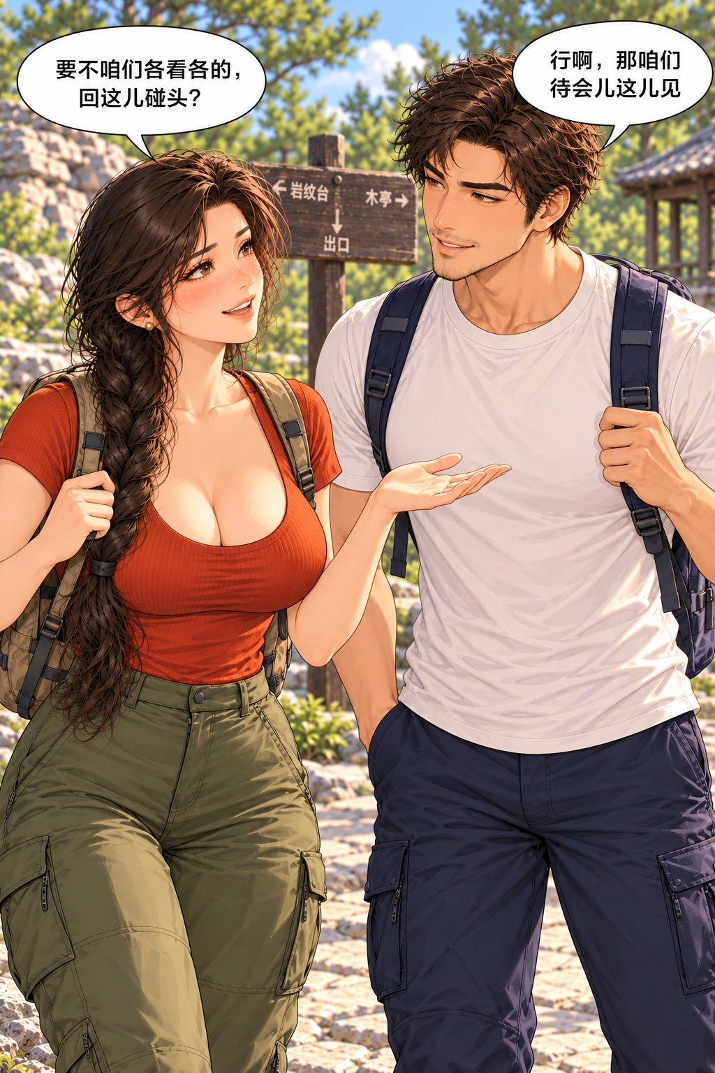 空着的半句话漫画画面:《空着的半句话》:本可同行的愿望被双方主动改成分头逛、同一F会合。