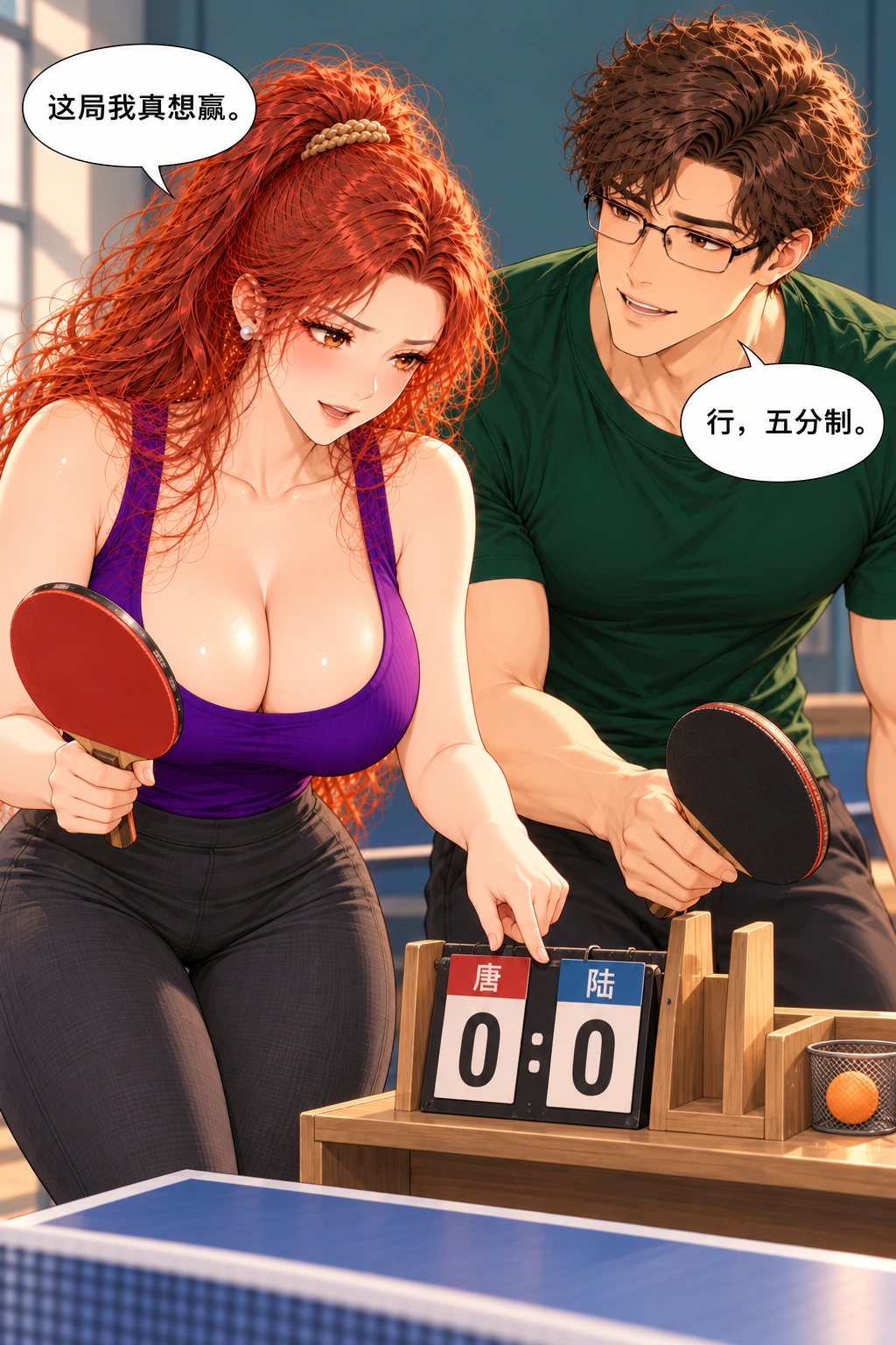这分没排上漫画画面:《这分没排上》:五分小局与女主想赢的目标在画内成立