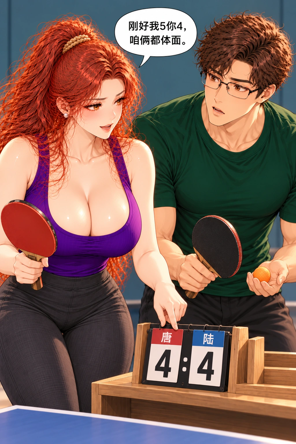 这分没排上漫画画面:《这分没排上》:中段由让分追平变成对真实输赢意愿的冲突