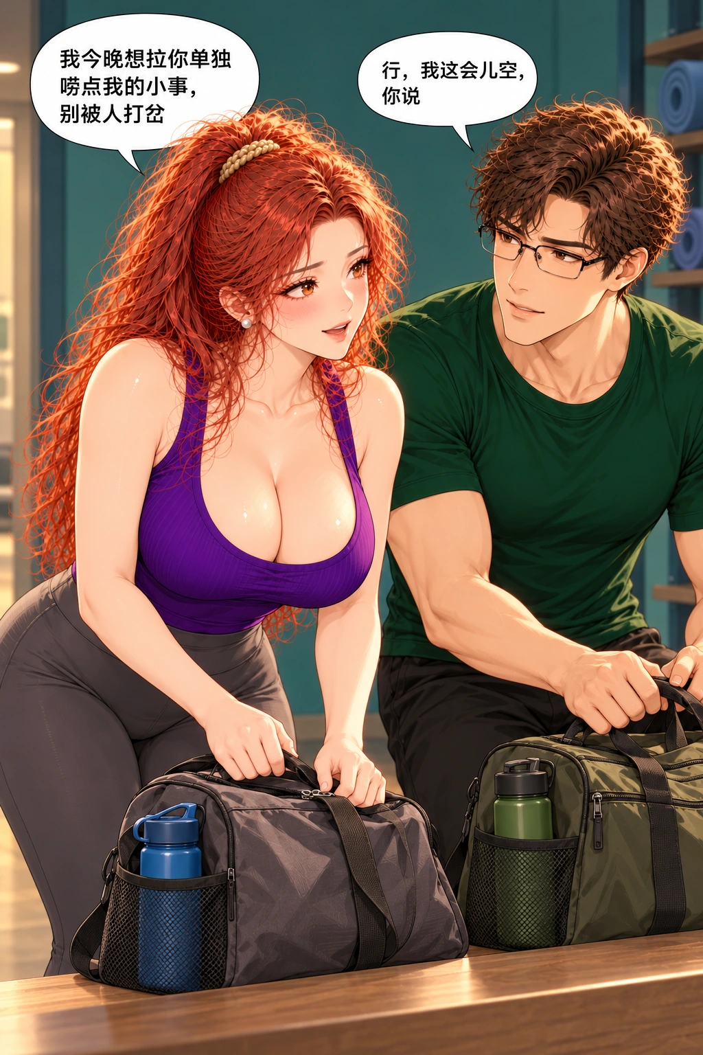 这句只代表我漫画画面：《这句只代表我》：她公开想今晚两个人聊，他愿先听；并无固定窗口或过去约定。