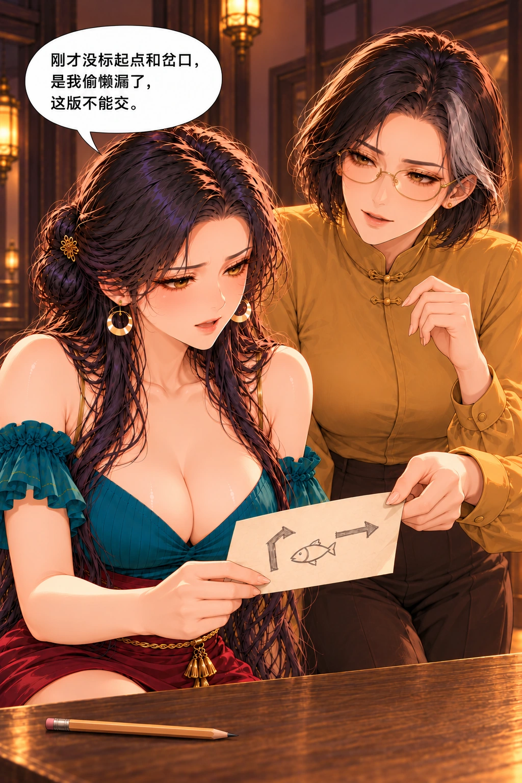 活箭头请收手漫画画面:《活箭头请收手》:云舒收回不能交的旧版,自己承担省略责任而不是怪搭档。