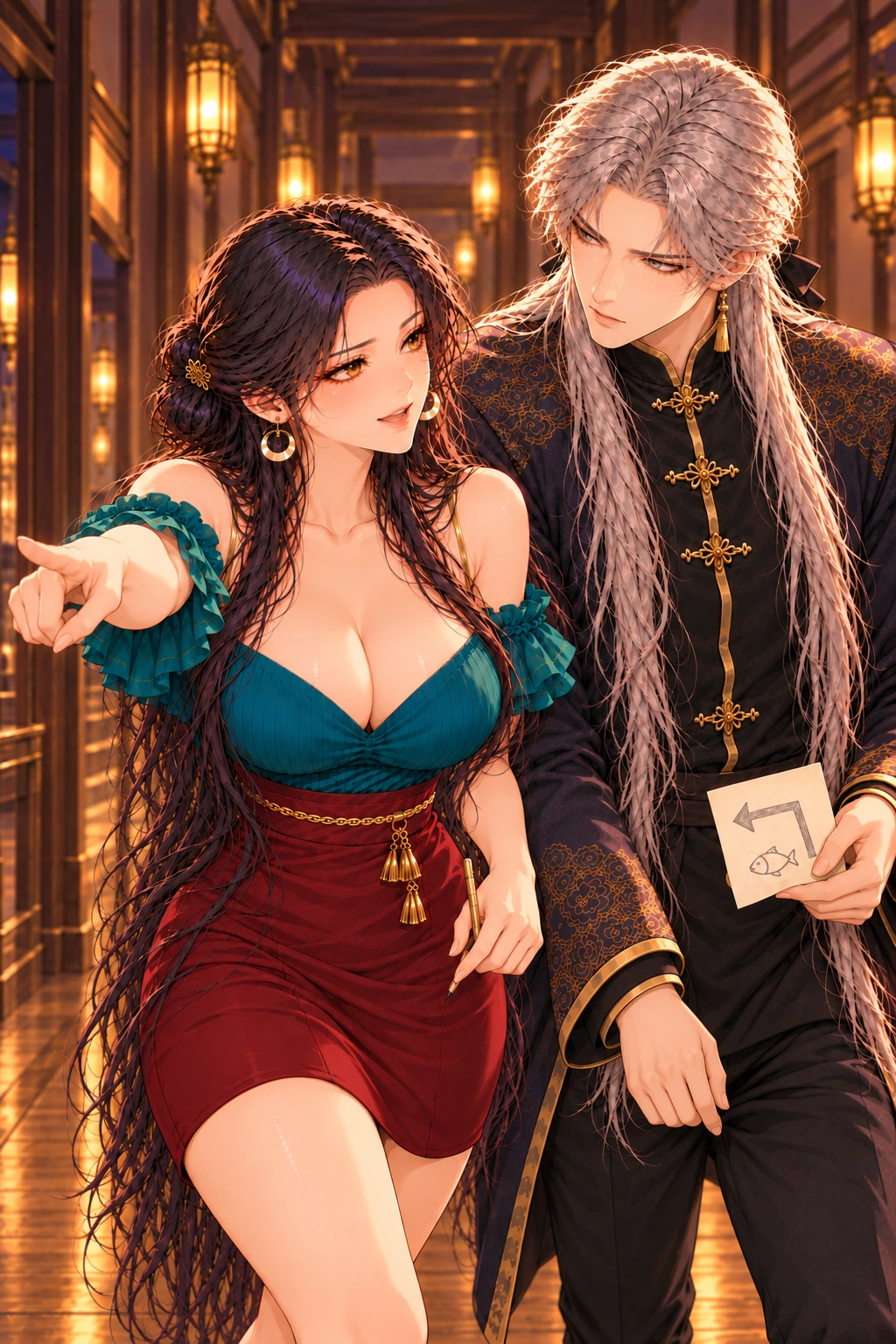 活箭头请收手漫画画面:《活箭头请收手》:看似按卡的试走实际依靠她指路和他的已知答案。