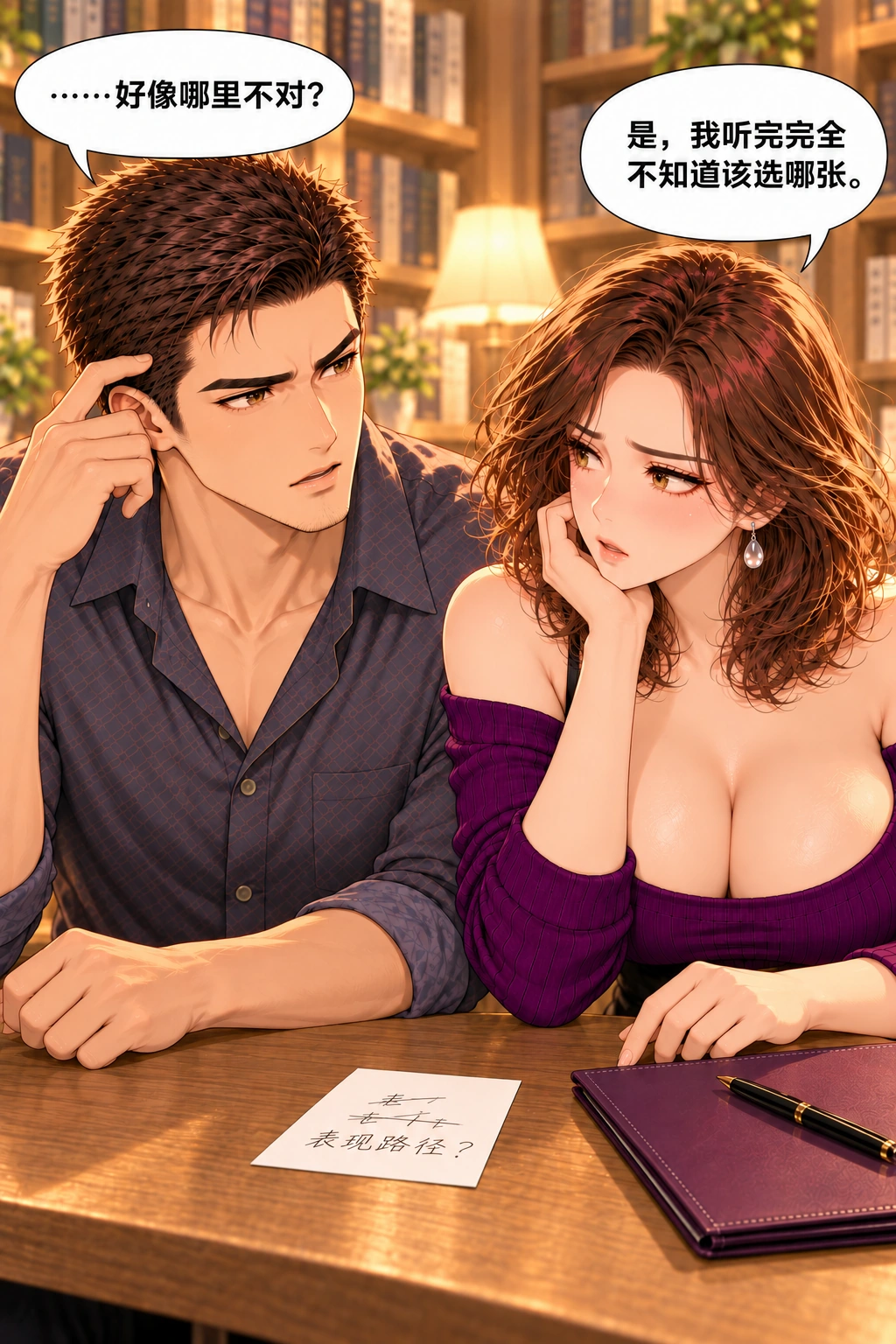 问题里没有花漫画画面:《问题里没有花》:第一轮答案不能落到两稿,短暂体面转为空转,问题不是作者冷门考人。