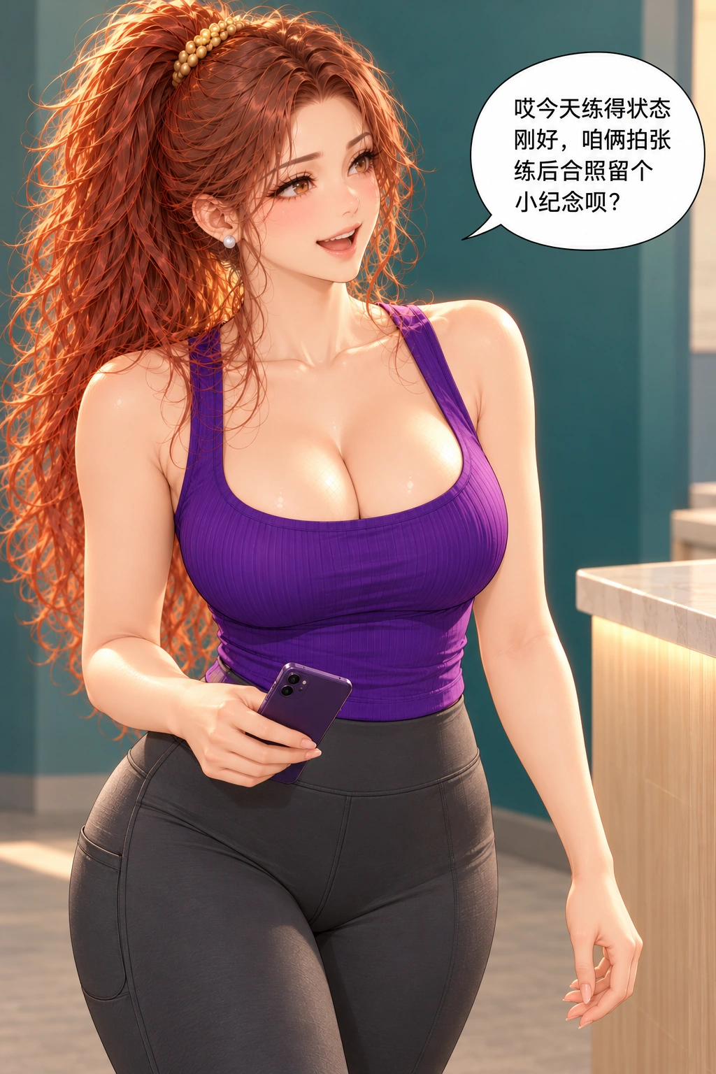 这张像在听课漫画画面：《这张像在听课》：她主动提出明确想和他留一张练后合照