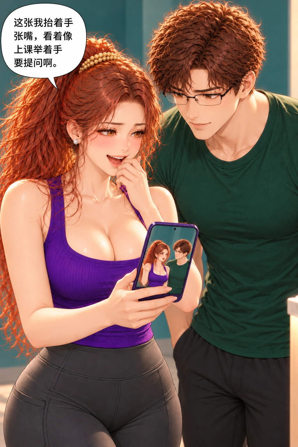 这张像在听课漫画画面：《这张像在听课》：他们确认缩短办法也没换来笑，照片反而变成上课提问