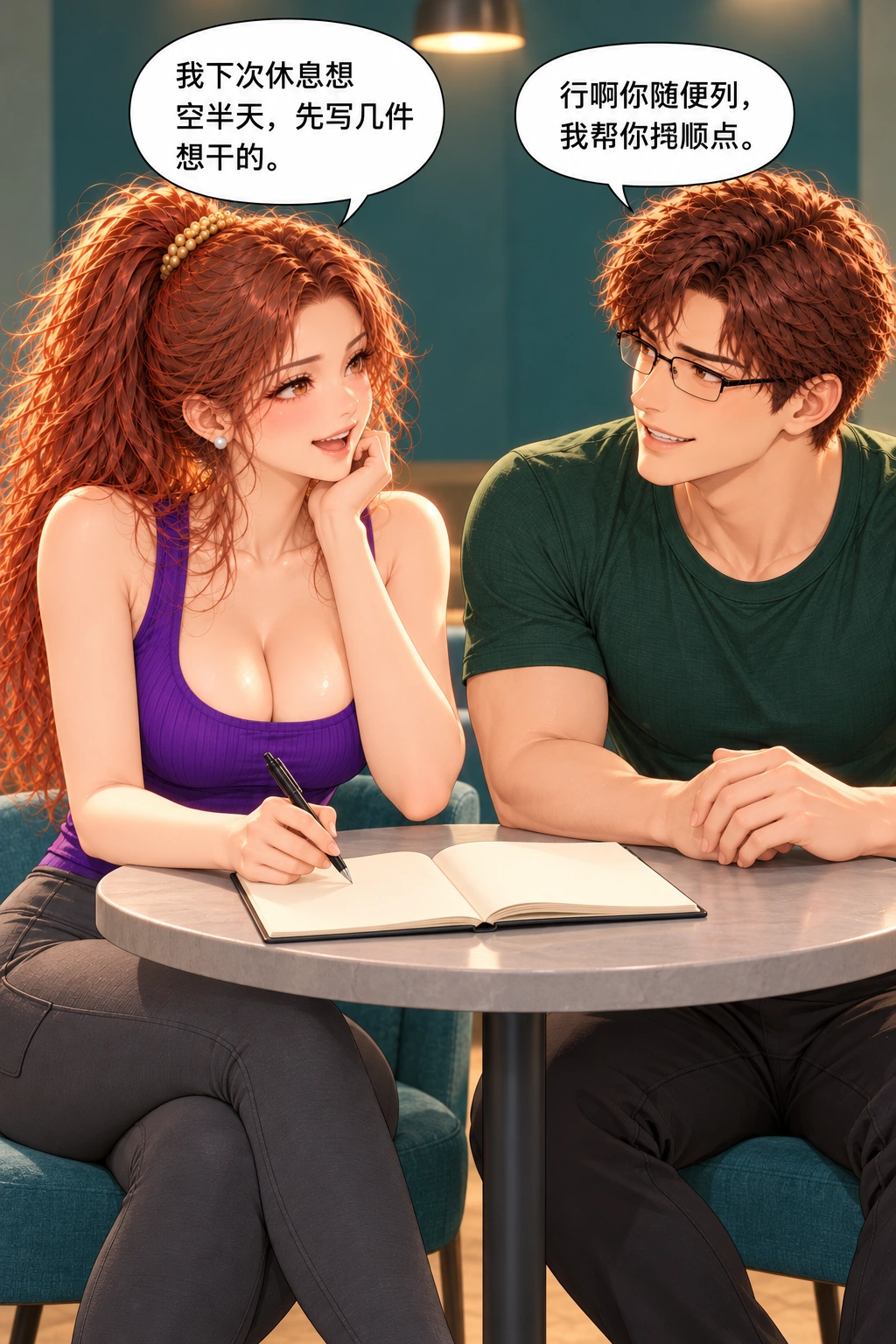 发呆也要打卡漫画画面:《发呆也要打卡》:她想为自己的半天留白,男自愿帮助而非代她安排。
