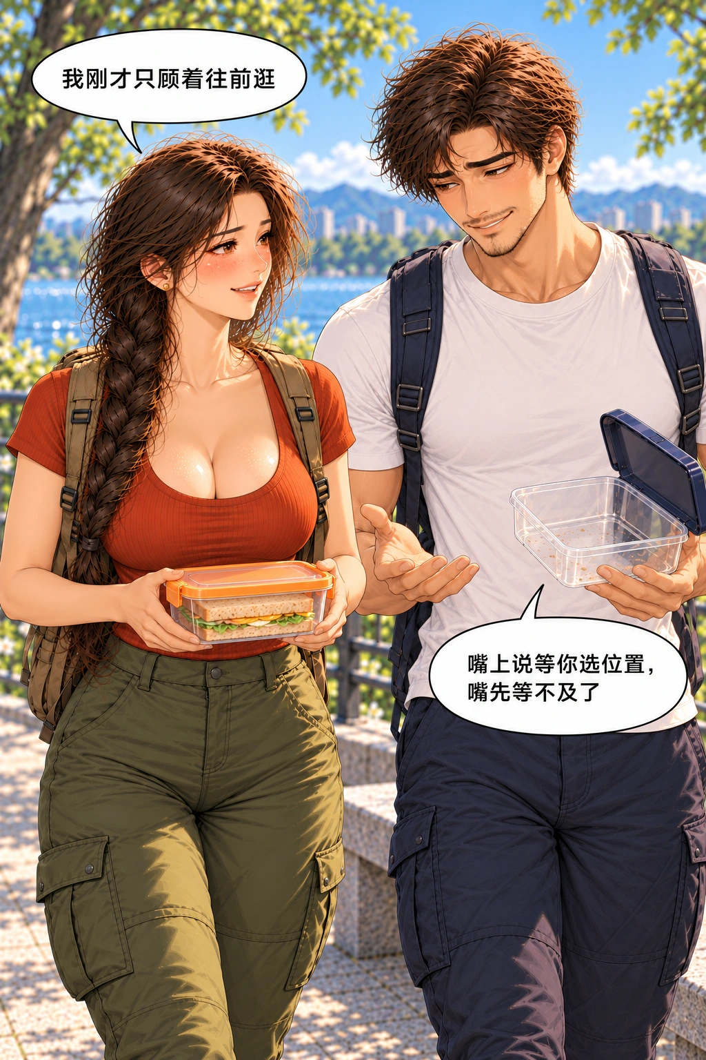 嘴先到终点漫画画面:《嘴先到终点》:女也认自己的顺道选择,男以自身行为自嘲,两人开始用明确当下需求替代含糊都行。