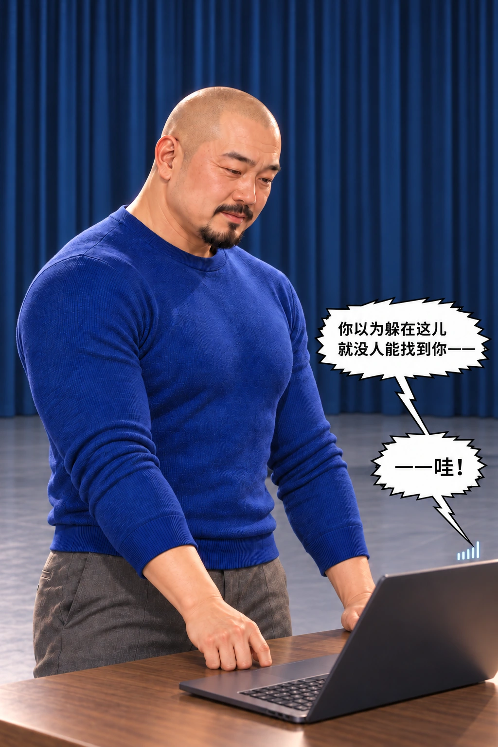 冷声没撑过半句漫画画面：《冷声没撑过半句》：两人已停风再听，电子尾明确是刚才同一录音；没有重新演叫或专业最高音质保证。