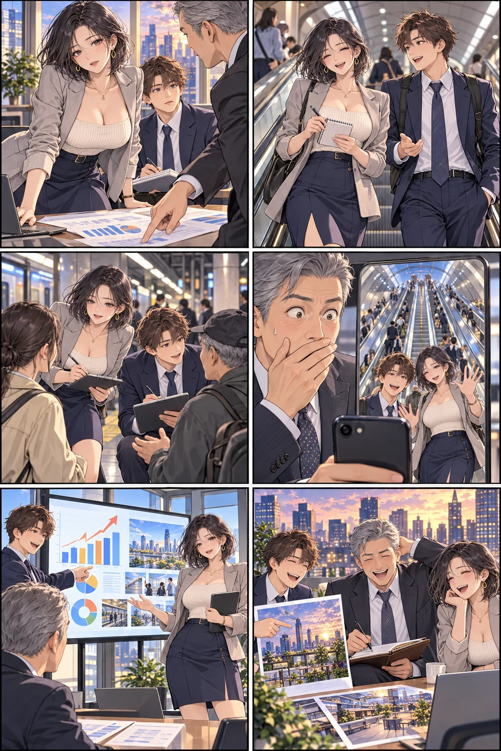 老板说要深入一点原创漫画插画