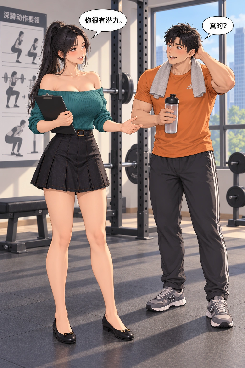 私教说我很有潜力原创漫画插画